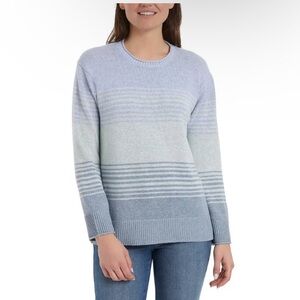Ella Moss Ladies Ombre Striped Crewneck Sweater Variation.